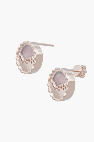 MERINE - Earrings - Pink Pearl Elements - Sterling Silver Rose Gold Plated