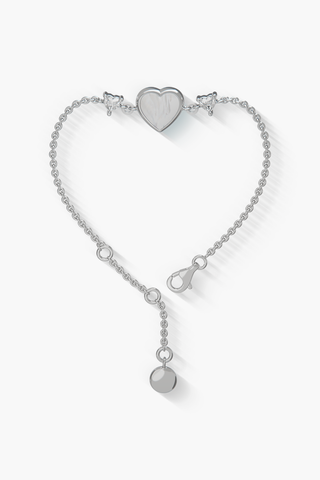 Heartbeat - Bracelet- White Mother-of-Pearl - Sterling Silver White Gold Plated