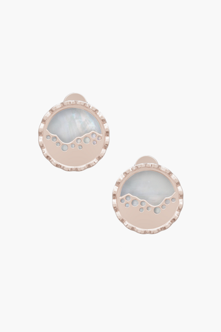 MERINE - Earrings - White Pearl Elements - Sterling Silver Rose Gold Plated