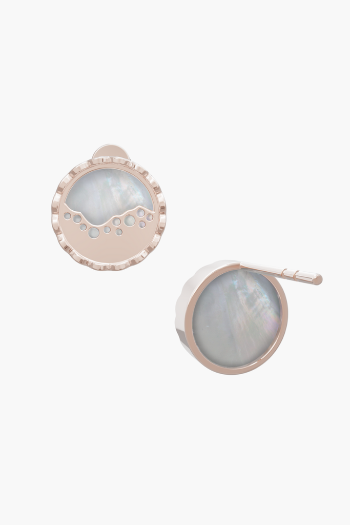 MERINE - Earrings - White Pearl Elements - Sterling Silver Rose Gold Plated