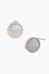 MERINE - Earrings - White Pearl Elements - Sterling Silver Rose Gold Plated