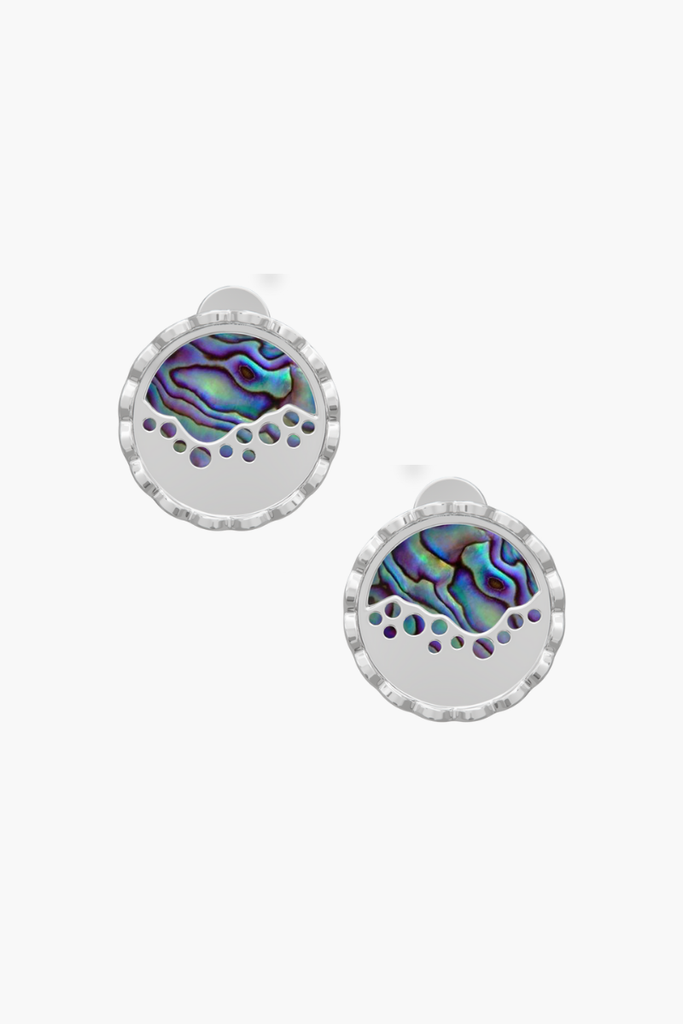 MERINE - Earrings - Abalone Elements - Sterling Silver White Gold Plated