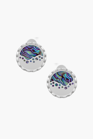 MERINE - Earrings - Abalone Elements - Sterling Silver White Gold Plated