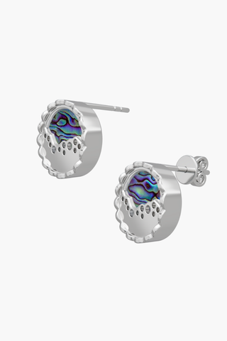 MERINE - Earrings - Abalone Elements - Sterling Silver White Gold Plated