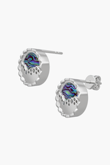 MERINE - Earrings - Abalone Elements - Sterling Silver White Gold Plated