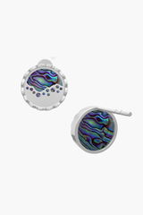 MERINE - Earrings - Abalone Elements - Sterling Silver White Gold Plated