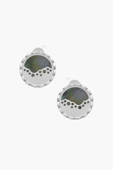 MERINE - Earrings - Black Pearl Elements - Sterling Silver White Gold Plated