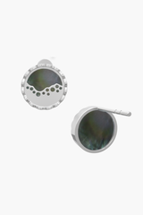 MERINE - Earrings - Black Pearl Elements - Sterling Silver White Gold Plated