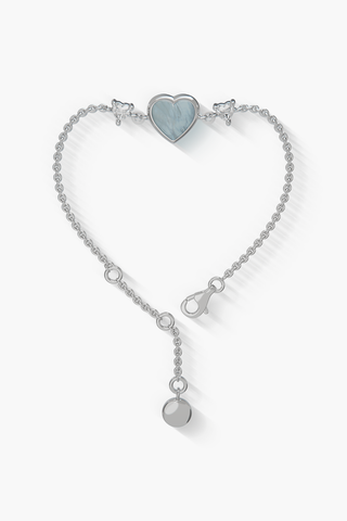 Heartbeat -Bracelet - Alice Blue - Sterling Silver White Gold Plated