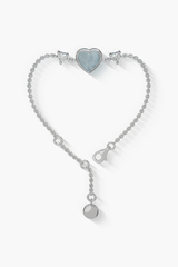 Heartbeat -Bracelet - Alice Blue - Sterling Silver White Gold Plated