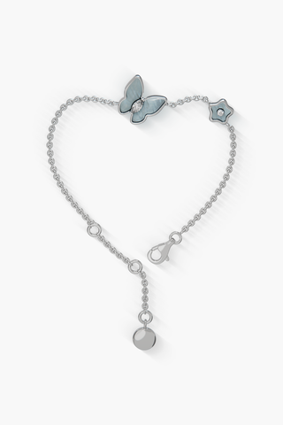 Springwing - Bracelet - Alice Blue - Sterling Silver White Gold Plated