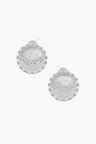 MERINE - Earrings - White Pearl Elements - Sterling Silver White Gold Plated