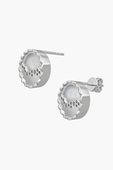 MERINE - Earrings - White Pearl Elements - Sterling Silver White Gold Plated
