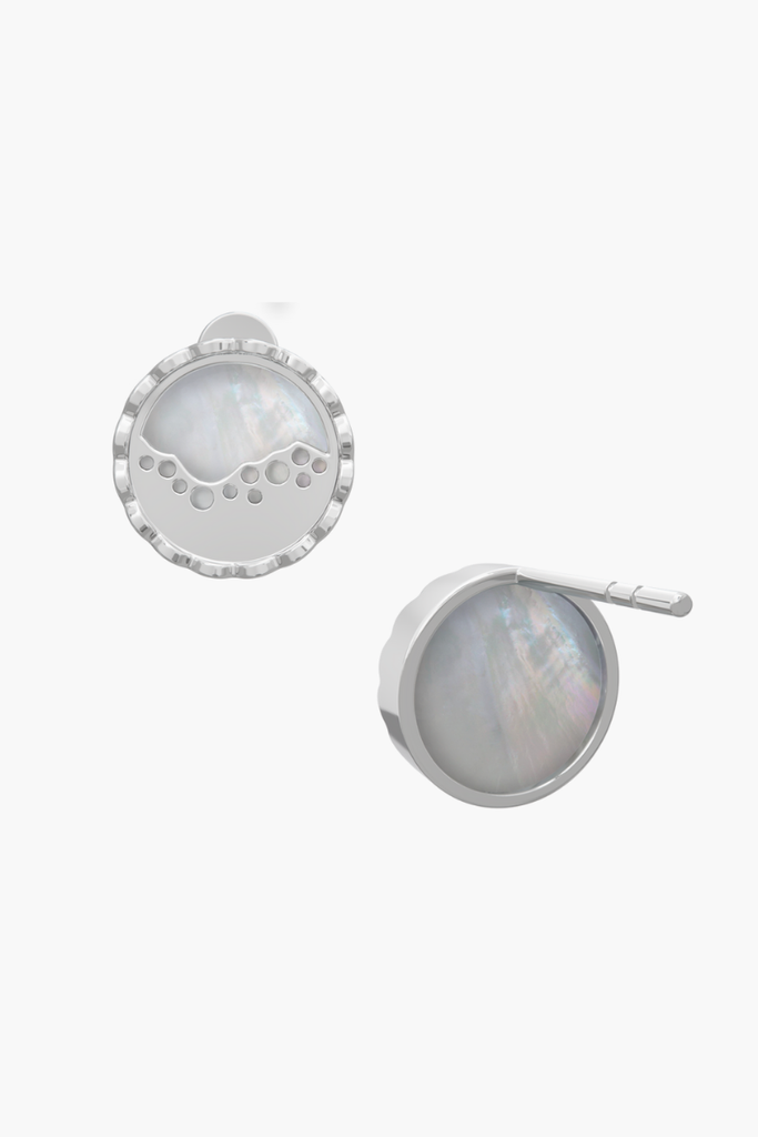 MERINE - Earrings - White Pearl Elements - Sterling Silver White Gold Plated