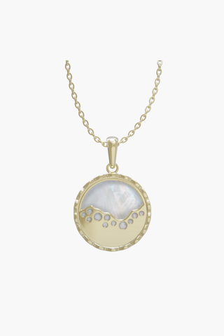MERINE - Pendant - White Pearl - Sterling Silver Gold Plated