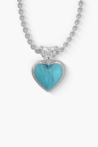 Heartbeat - Pendant - Blue Moon - Sterling Silver White Gold Plated