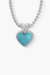 Heartbeat - Pendant - Blue Moon - Sterling Silver White Gold Plated