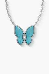 Springwing - Necklace - Blue Moon - Sterling Silver White Gold Plated