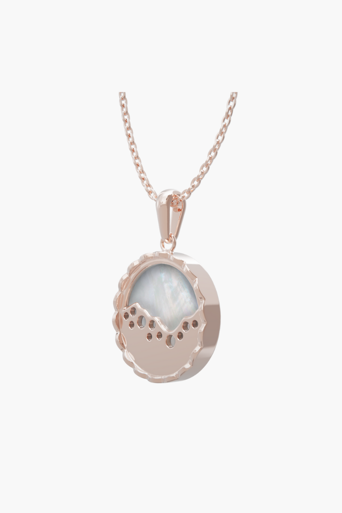 MERINE - Pendant - White Pearl - Sterling Silver Rose Gold Plated