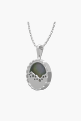 MERINE - Pendant - Black Pearl - Sterling Silver White Gold Plated