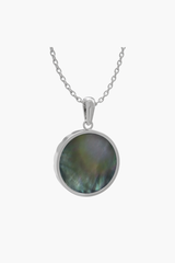 MERINE - Pendant - Black Pearl - Sterling Silver White Gold Plated