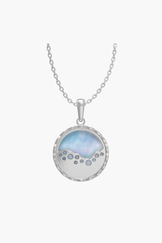 MERINE - Pendant - Alice Blue Pearl - Sterling Silver White Gold Plated