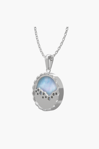 MERINE - Pendant - Alice Blue Pearl - Sterling Silver White Gold Plated