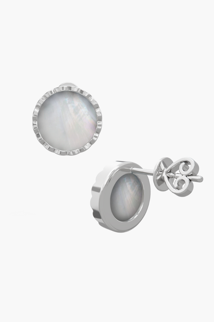 RISEA - Earrings - White Pearl Elements - Sterling Silver White Gold Plated