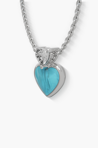 Heartbeat - Pendant - Blue Moon - Sterling Silver White Gold Plated