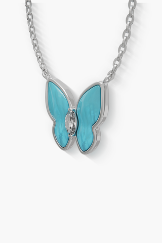 Springwing - Necklace - Blue Moon - Sterling Silver White Gold Plated