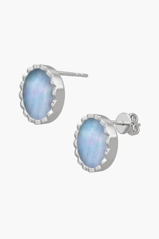 RISEA - Earrings - Alice Blue Pearl Elements - Sterling Silver White Gold Plated