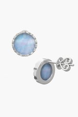 RISEA - Earrings - Alice Blue Pearl Elements - Sterling Silver White Gold Plated