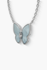 Springwing - Necklace - Alice Blue - Sterling Silver White Gold Plated