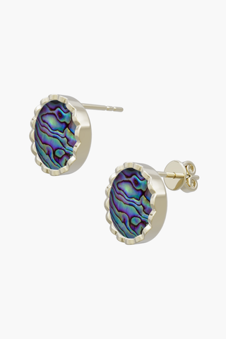 RISEA - Earrings - Abalone Elements - Sterling Silver Gold Plated