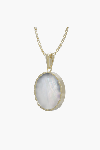 RISEA - Pendant - White Pearl - Sterling Silver Gold Plated