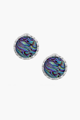 RISEA - Earrings - Abalone Elements - Sterling Silver White Gold Plated