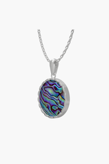 RISEA - Pendant - Abalone - Sterling Silver White Gold Plated