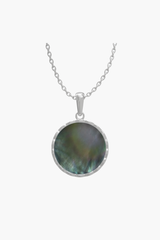 RISEA - Pendant - Black Pearl - Sterling Silver White Gold Plated