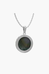 RISEA - Pendant - Black Pearl - Sterling Silver White Gold Plated