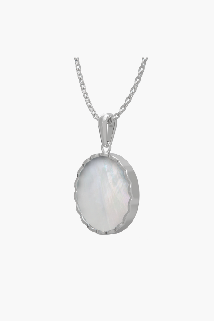 RISEA - Pendant - White Pearl - Sterling Silver White Gold Plated