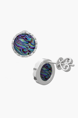 RISEA - Earrings - Abalone Elements - Sterling Silver White Gold Plated