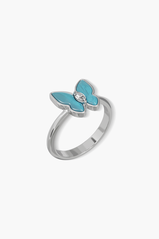 Springwing - Ring - Blue Moon - Sterling Silver White Gold Plated
