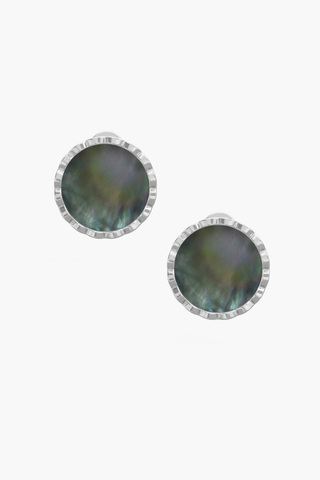RISEA - Earrings - Black Pearl Elements - Sterling Silver White Gold Plated