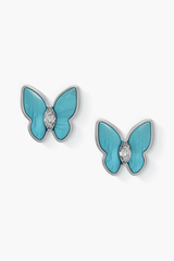 Springwing - Earrings - Blue Moon - Sterling Silver White Gold Plated