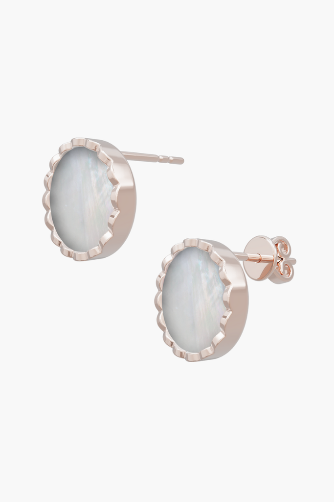 RISEA - Earrings - White Pearl Elements - Sterling Silver Rose Gold Plated