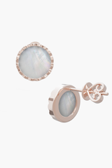 RISEA - Earrings - White Pearl Elements - Sterling Silver Rose Gold Plated