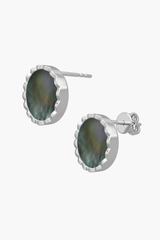 RISEA - Earrings - Black Pearl Elements - Sterling Silver White Gold Plated