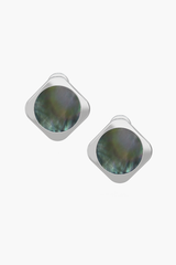 MOTHERLAND - Earrings - Black Pearl Elements - Sterling Silver White Gold Plated