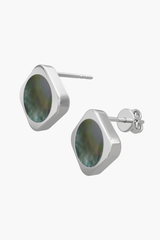 MOTHERLAND - Earrings - Black Pearl Elements - Sterling Silver White Gold Plated