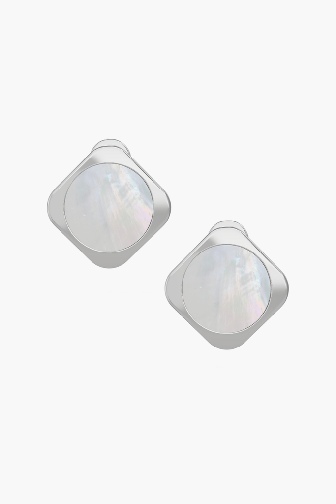 MOTHERLAND - Earrings - White Pearl Elements - Sterling Silver White Gold Plated